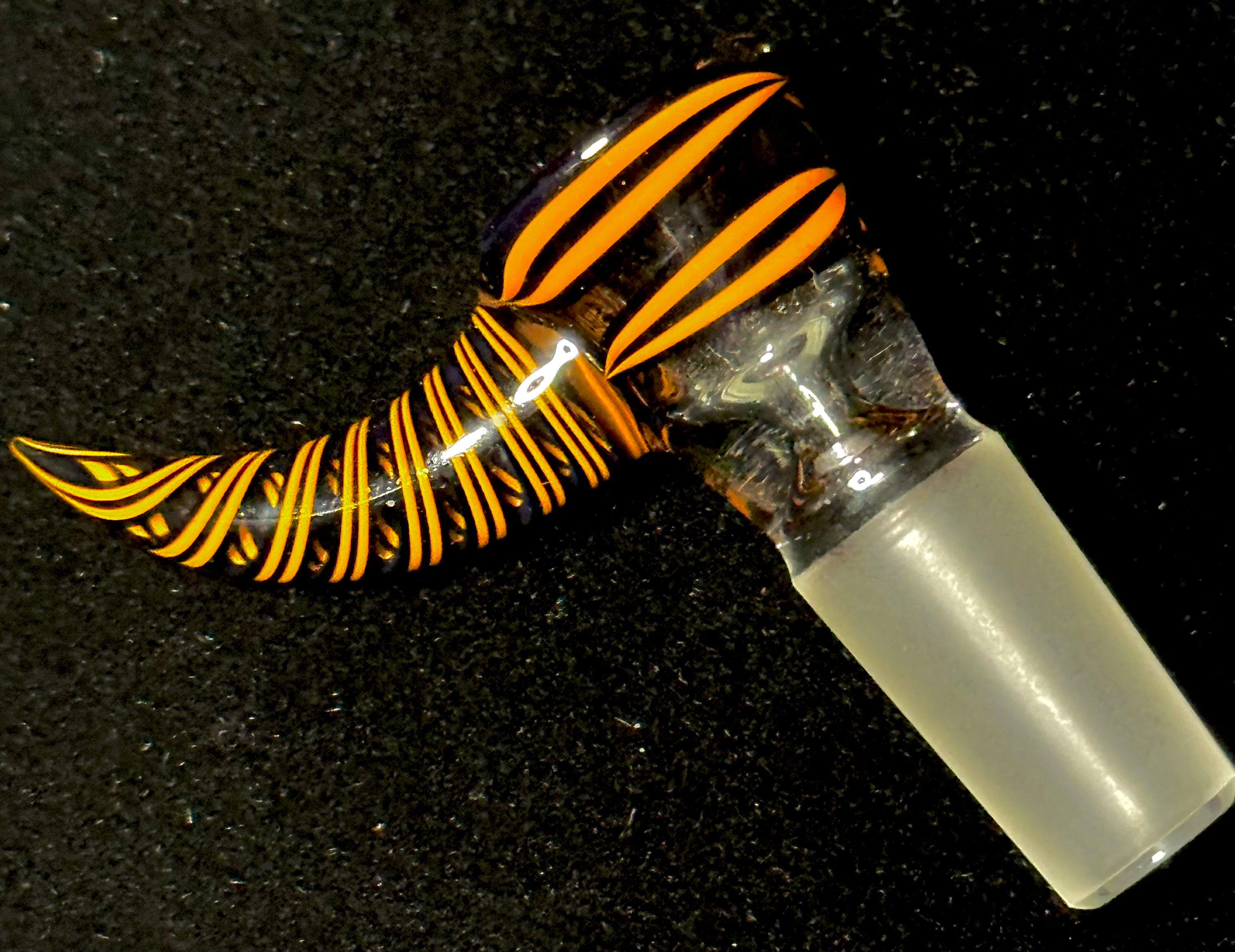 JHoney Worked Orange Swirl 14mm Single Hole Slide