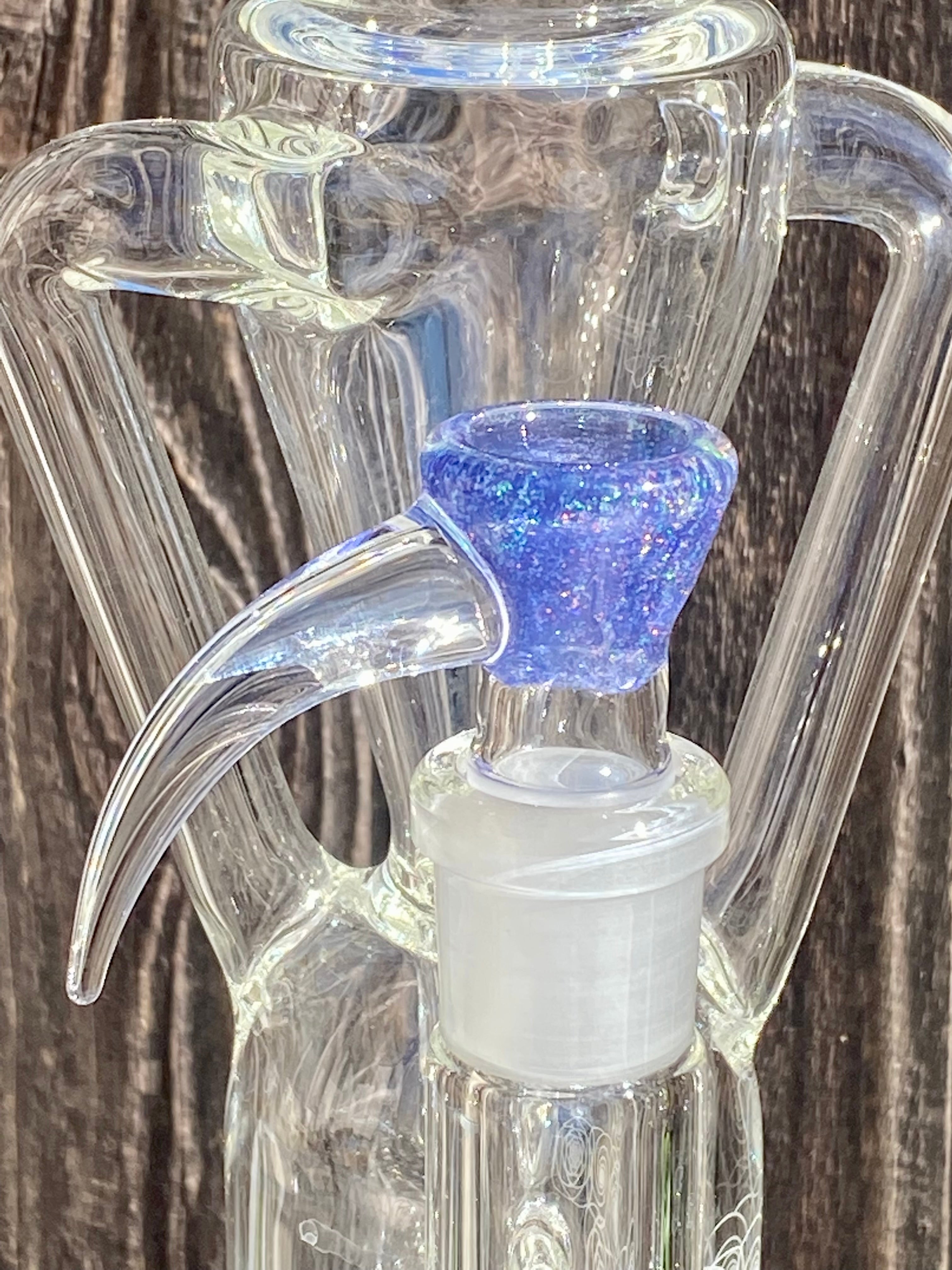 ILL Glass SSK V2 w/ Blue Satin & Crushed Opal Lip & Bowl Plus Blasting